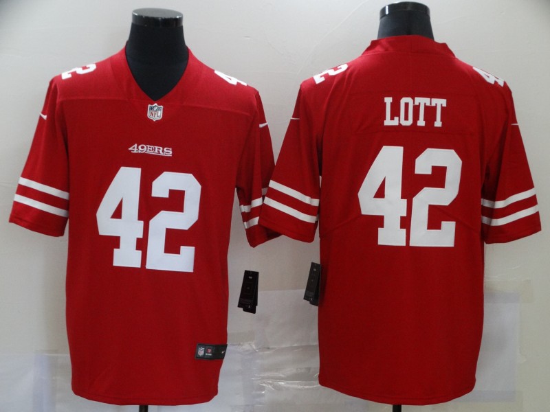 Men's San Francisco 49ers Ronnie Lott #42 Red Jersey